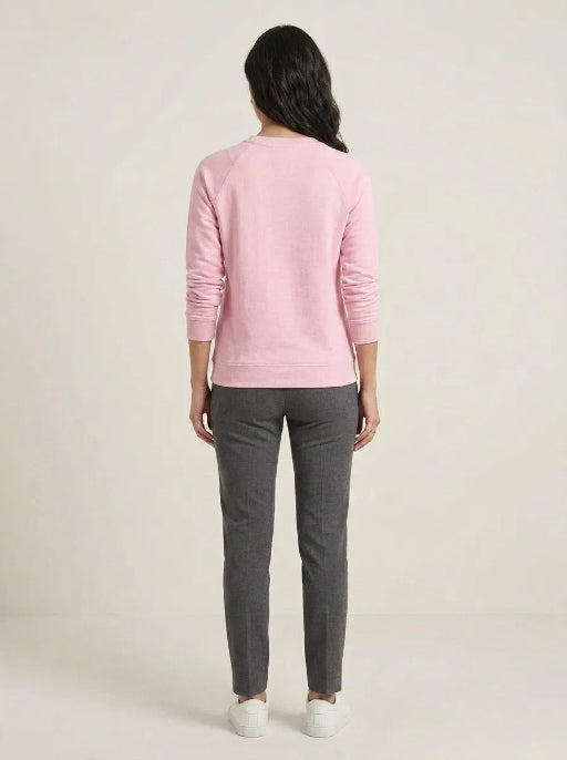 T- Shirt Round Neck Elbow Sleeve Pink