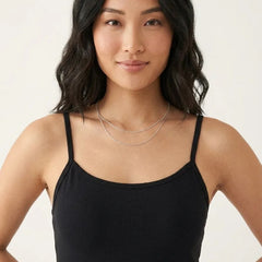 Long Feather Soft Camisole Black