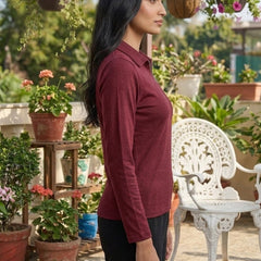 Short  Zippered Shirt Burgundy