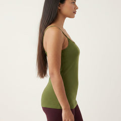 Long Feather Soft Camisole Olive
