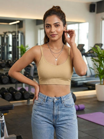 Sports Cami  Beige