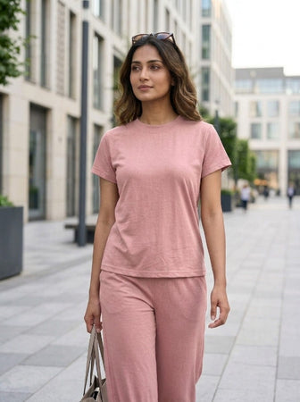 Easy Day Co-ord Set in Rosy Pink