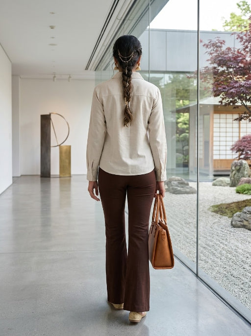 Viscose Cuff Less F/Sleeve Shirt with 2 Pockets