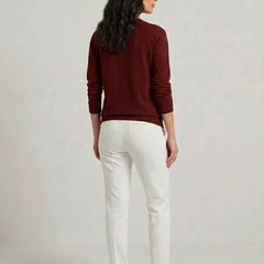 T- Shirt Round Neck Elbow Sleeve Burgundy