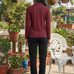Short  Zippered Shirt Burgundy