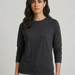 T- Shirt Round Neck Elbow Sleeve Black