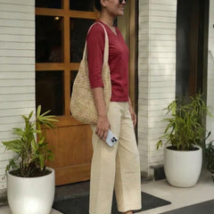 T- Shirt V  Neck Elbow  Sleeve Burgundy