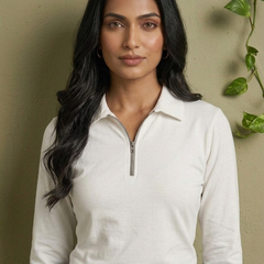 Short  Zippered Shirt White