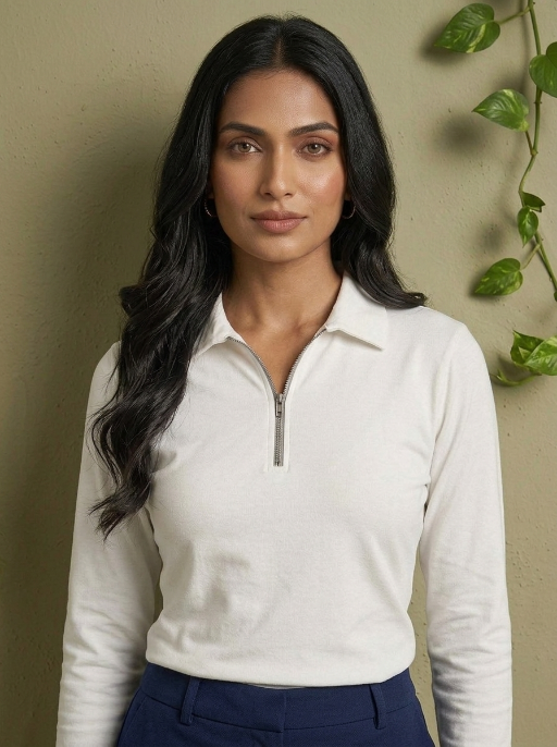 Short  Zippered Shirt White