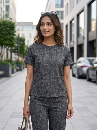 Easy Day Co-ord Set in Grey Melange