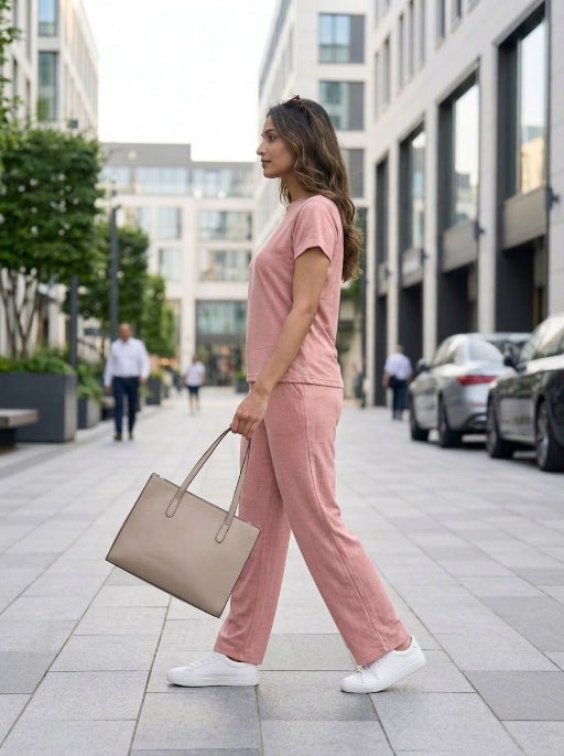 Easy Day Co-ord Set in Rosy Pink