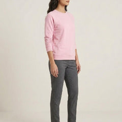 T- Shirt Round Neck Elbow Sleeve Pink