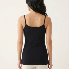 Long Feather Soft Camisole Black