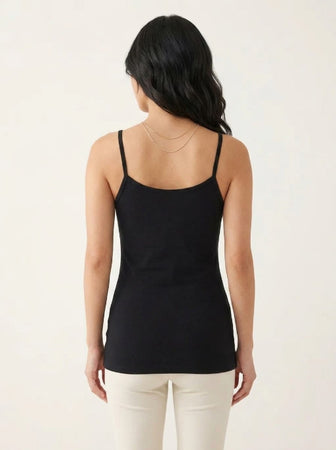 Long Feather Soft Camisole Black