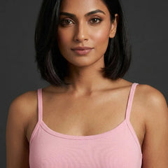 Long Feather Soft Camisole Pink