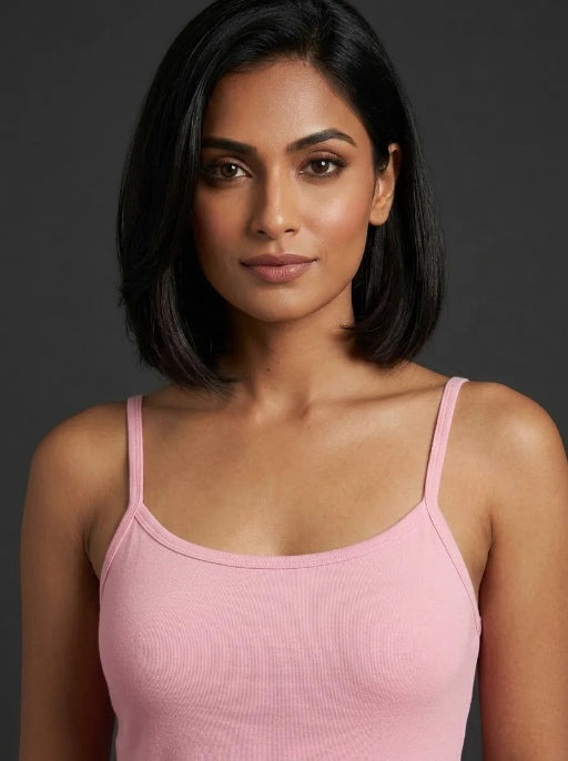 Long Feather Soft Camisole Pink