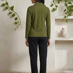 Short  Zippered Shirt Olive