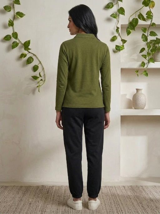 Short  Zippered Shirt Olive