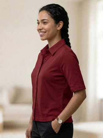 Knitted Shirt Burgundy