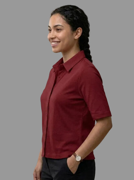 Knitted Shirt Burgundy