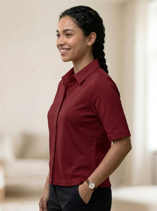 Knitted Shirt Burgundy