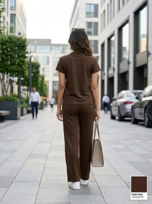 Easy Day Co-ord Set in  Choco